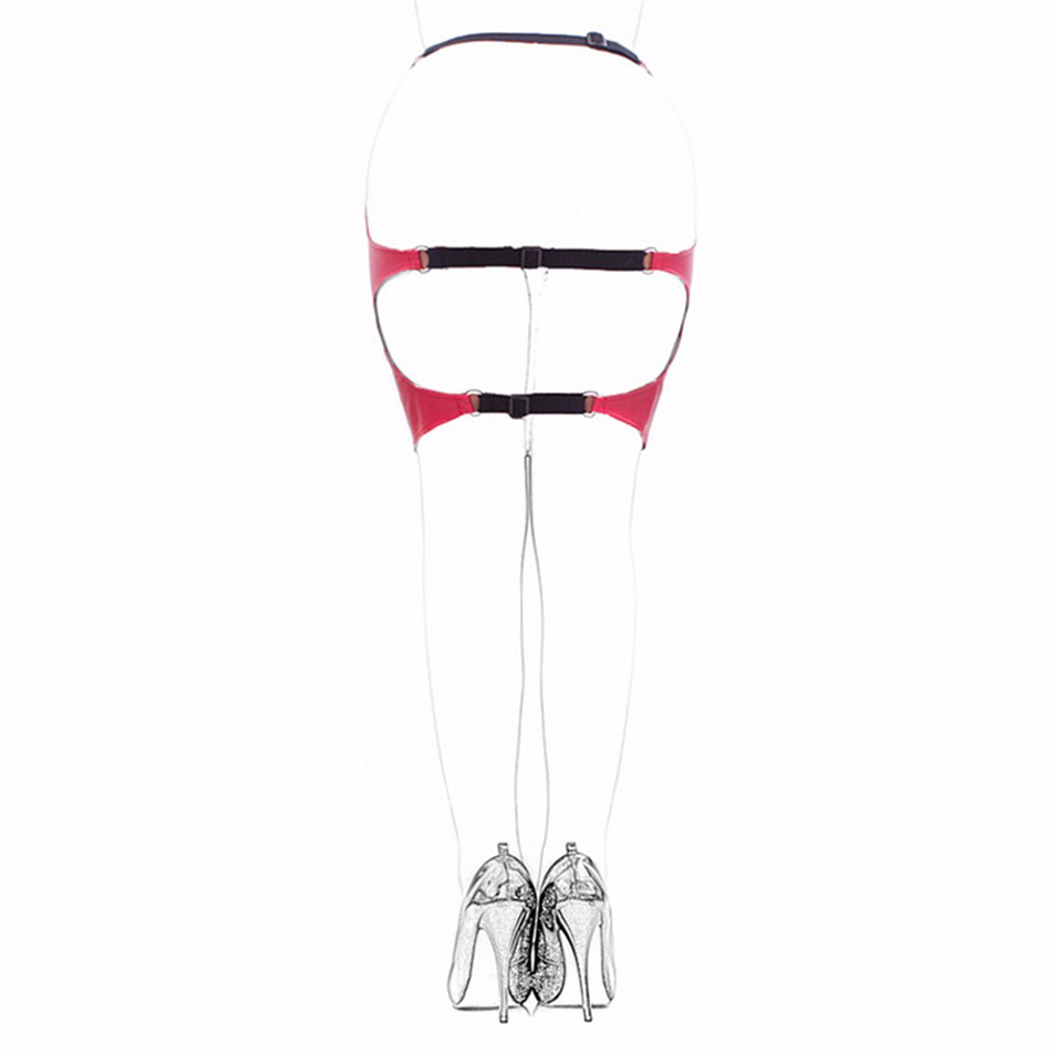 Camatech Fetish Slave Spanking Skirt Mini Pu Leather Open Hip Bondage Dress Sm Bondage Restranit Adult Game Erotic Toy For Women Y190716 - view 6