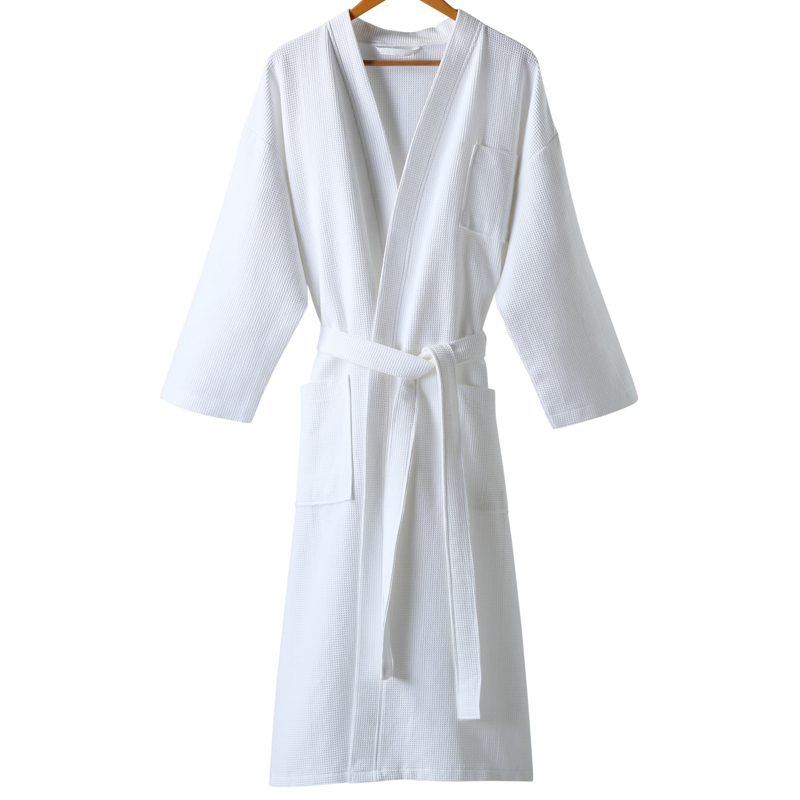Men's Sleepwear 5 Star El Bathrobe Knee Length Summer Robe Cotton Waffle Bath Plus Size Kimono Men Women Dressing Gown