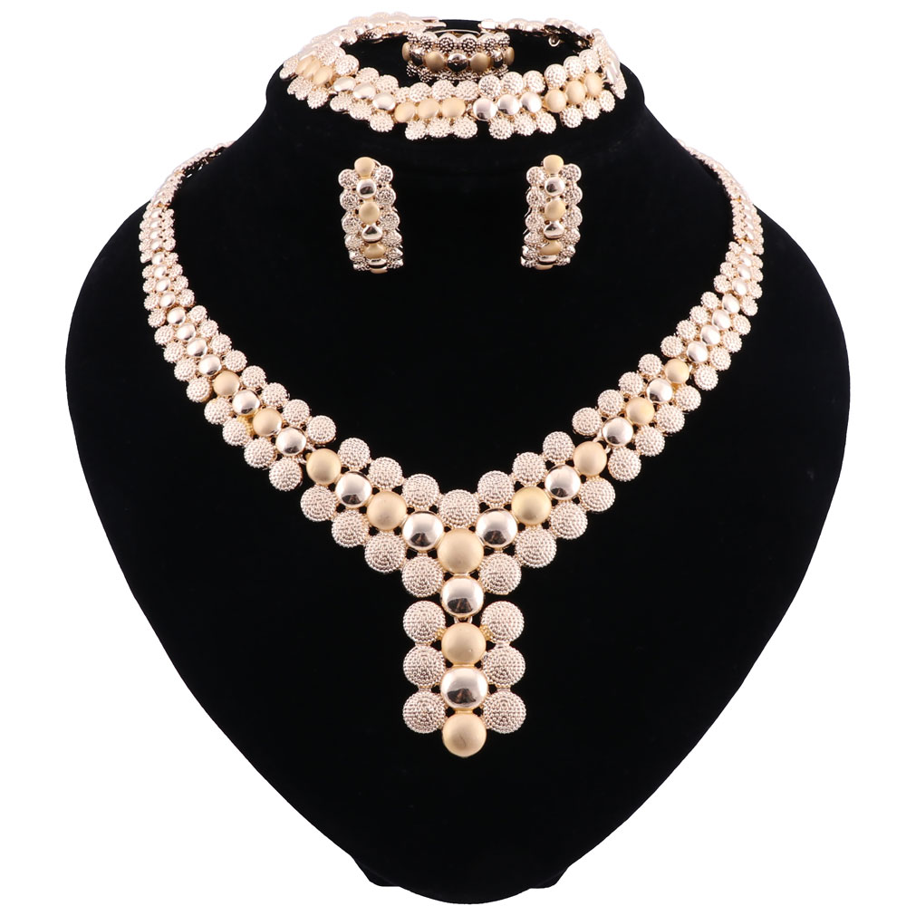 Fashion Bridal Jewelry Sets Women Round African Beads Jewelry Set Dubai Gold Color Costume Indian Jewelry Set, Slivery;golden
Fashion Bridal Jewelry Sets Women Round African Beads Jewelry Set Dubai Gold Color Costume Indian Jewelry Set, Slivery;golden