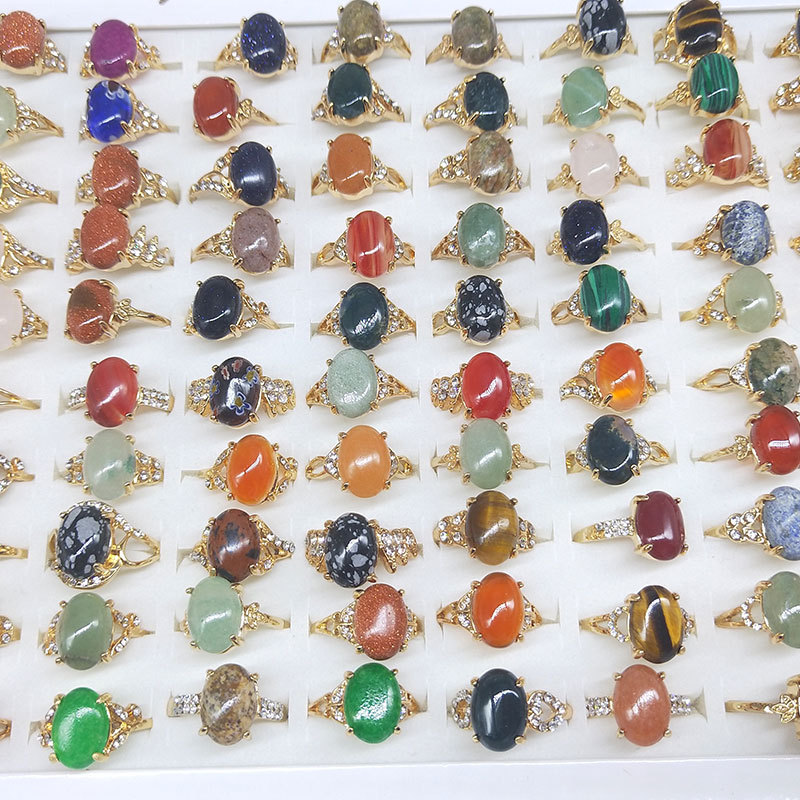Cheap Price Hot Selling Ruby Agate Gemstone Ring Men Womens Glod Filled Fashion Jewelry Mix Size Wholesale