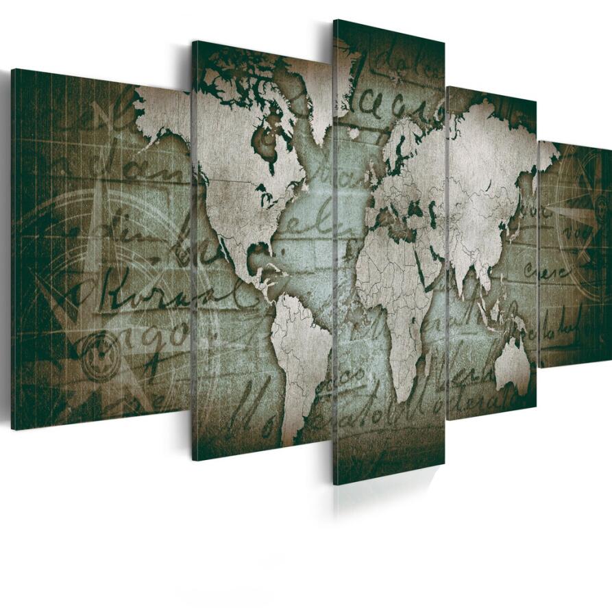 modern decorative painting ( No Frame ) Canvas Print Modern Fashion Wall Art the Retro World Map for Home Decoration Choose Color & Size