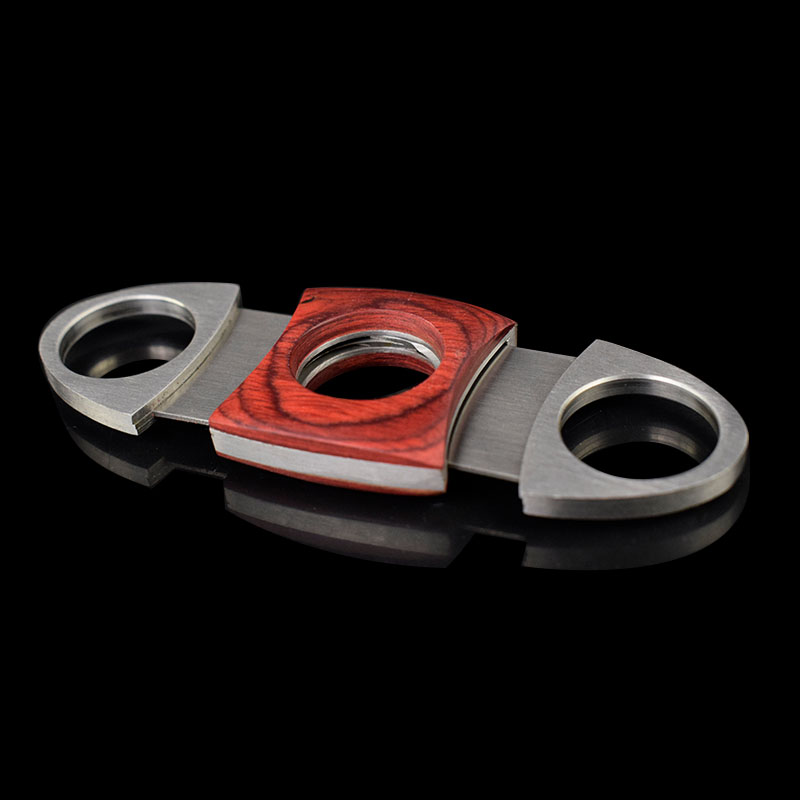 Mahogany stainless steel doubleedged cigar cutter scissors tool cigarette universal accessories portable1620760