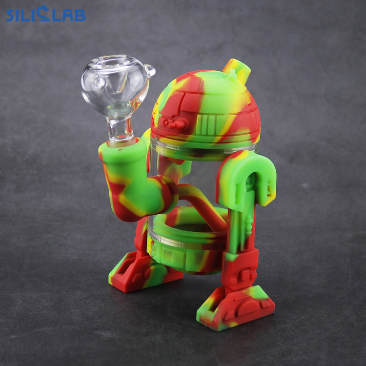 SILICLAB 5.3 inch Silicone Water Pipe Bong Unbreakable Silicone Dab Oil Rig Concentrate Smoking Pipe with Downstem Glass Bowl Robot Bubbler
SILICLAB 5.3 inch Silicone Water Pipe Bong Unbreakable Silicone Dab Oil Rig Concentrate Smoking Pipe with Downstem Glass Bowl Robot Bubbler