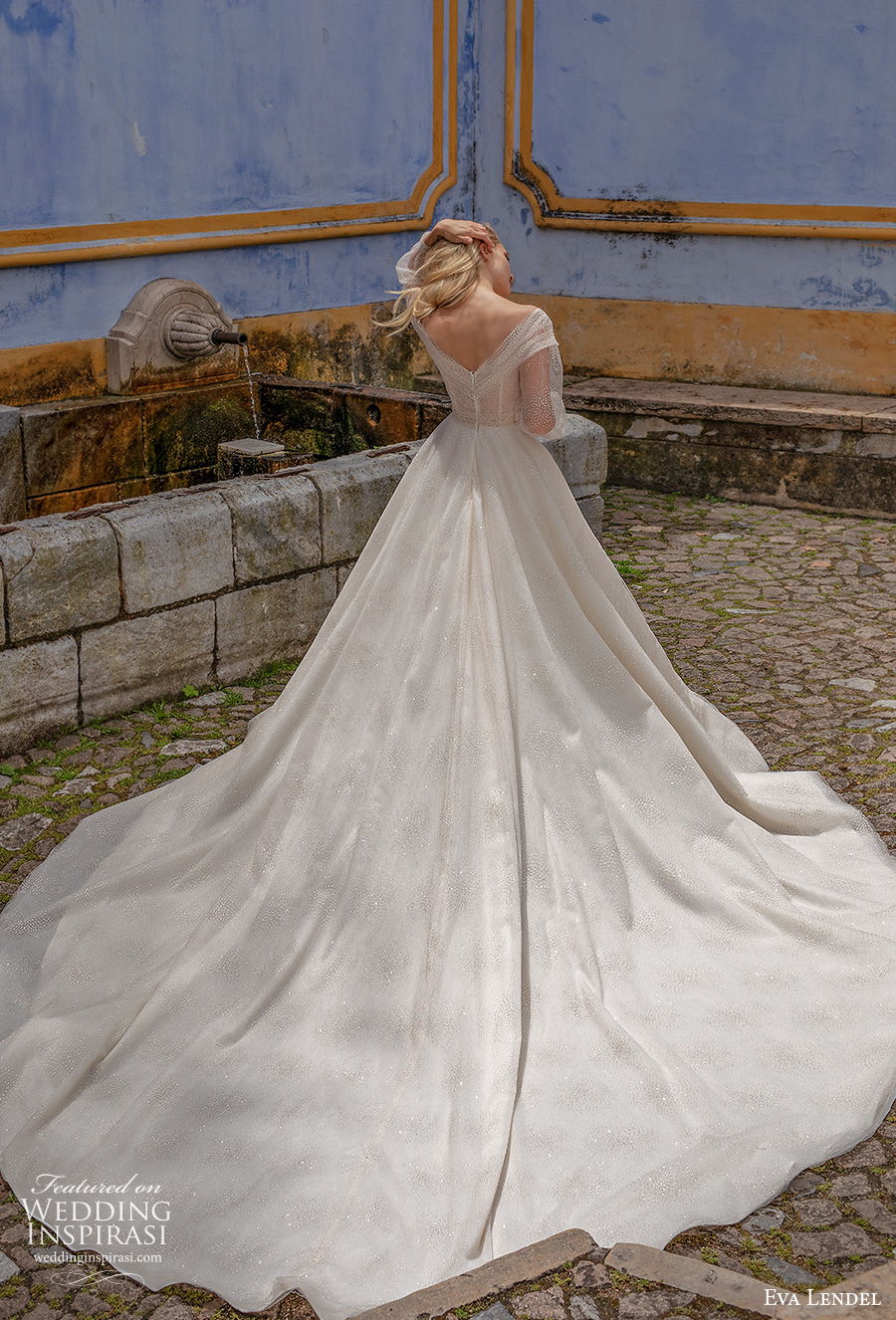 2020 Eva Lendel Long Sleeve Wedding Dresses A Line Lace Appliques Sweep Train Bohemian Wedding Dress Custom Made Elegant Vestidos De Novia