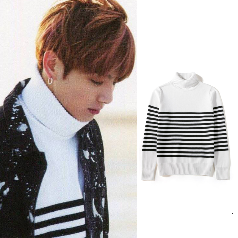 BANGTANG BOYS Sweater Jung Kook Spring Day Album MV Same Style Harajuku Turtule Neck Men Sweaters Autumn Winter Fashion clothes V191118