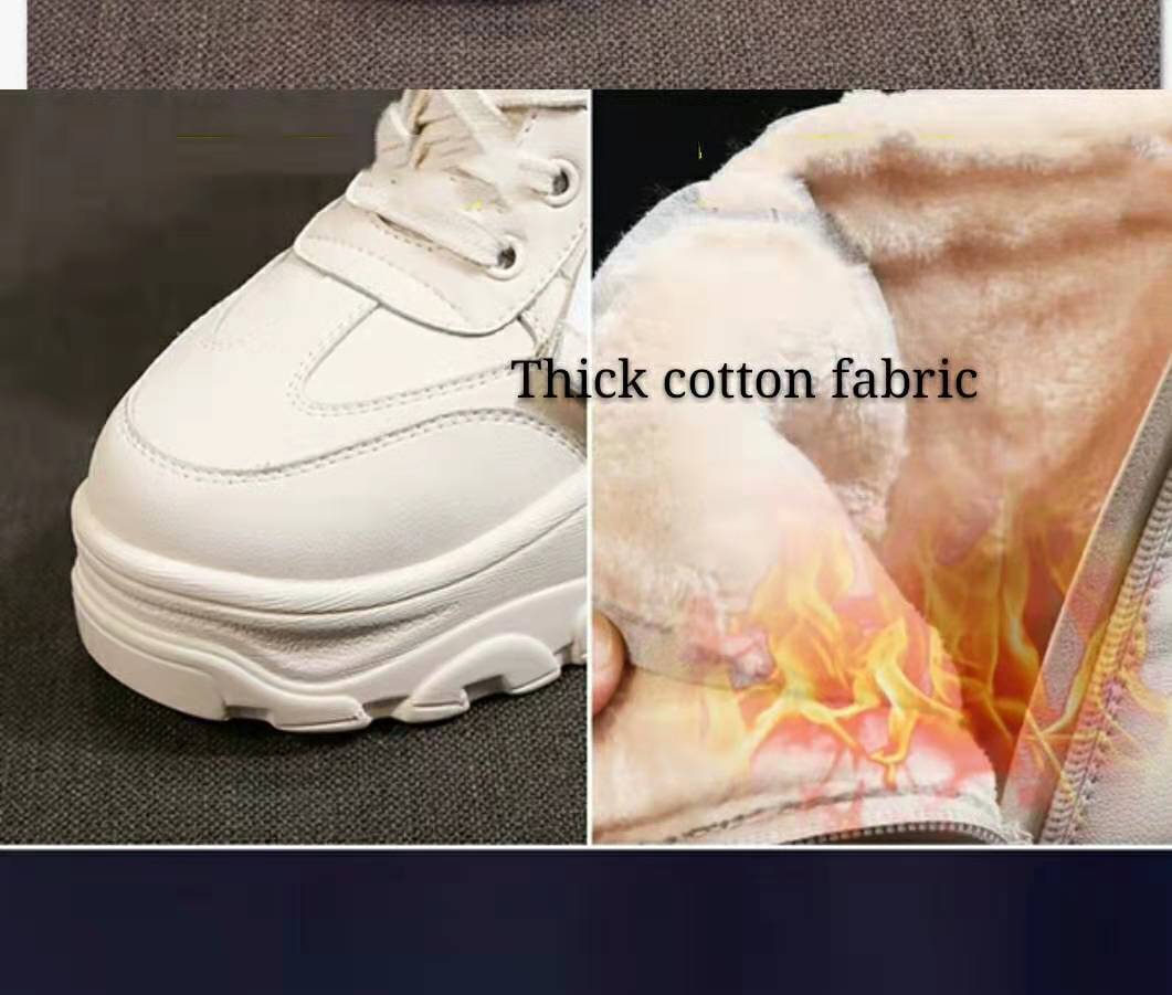 Hot Sale-Women Shoes Fall Winter Women Martin Boots Thick Cross-tied Side Zipper Martin Boots Casual Platform Mujer Snow Boots