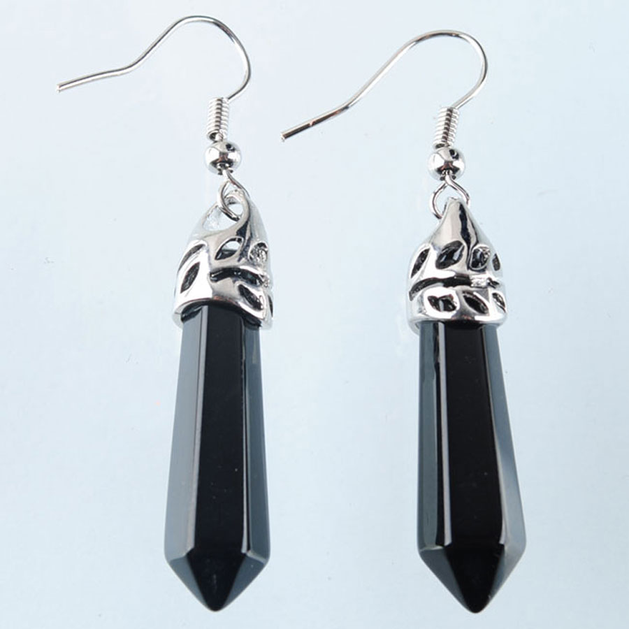 WOJIAER Natural Black Agate GemStone Dangle Earrings Hexagonal Pointed Reiki Chakra Beads For Women Jewelry R3063
WOJIAER Natural Black Agate GemStone Dangle Earrings Hexagonal Pointed Reiki Chakra Beads For Women Jewelry R3063