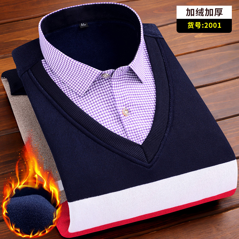 New Fashion Warm Fake Two Pieces Men Shirt Winter Man Dress Shirt Business Party Men Clothing Thicken Plus Velvet, Photo color
New Fashion Warm Fake Two Pieces Men Shirt Winter Man Dress Shirt Business Party Men Clothing Thicken Plus Velvet, Photo color