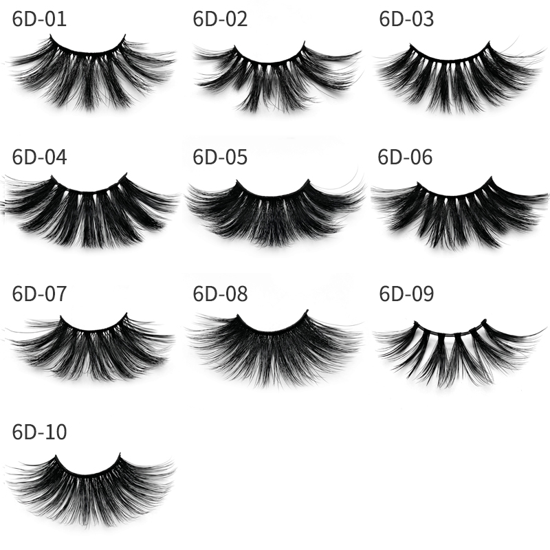 Newest 25mm 3D Mink Eyelashes Makeup 6D Mink Lashes Soft Natural Thick False Eyelash Extension with Pack High Quality 25mm Faux Mink Lashes