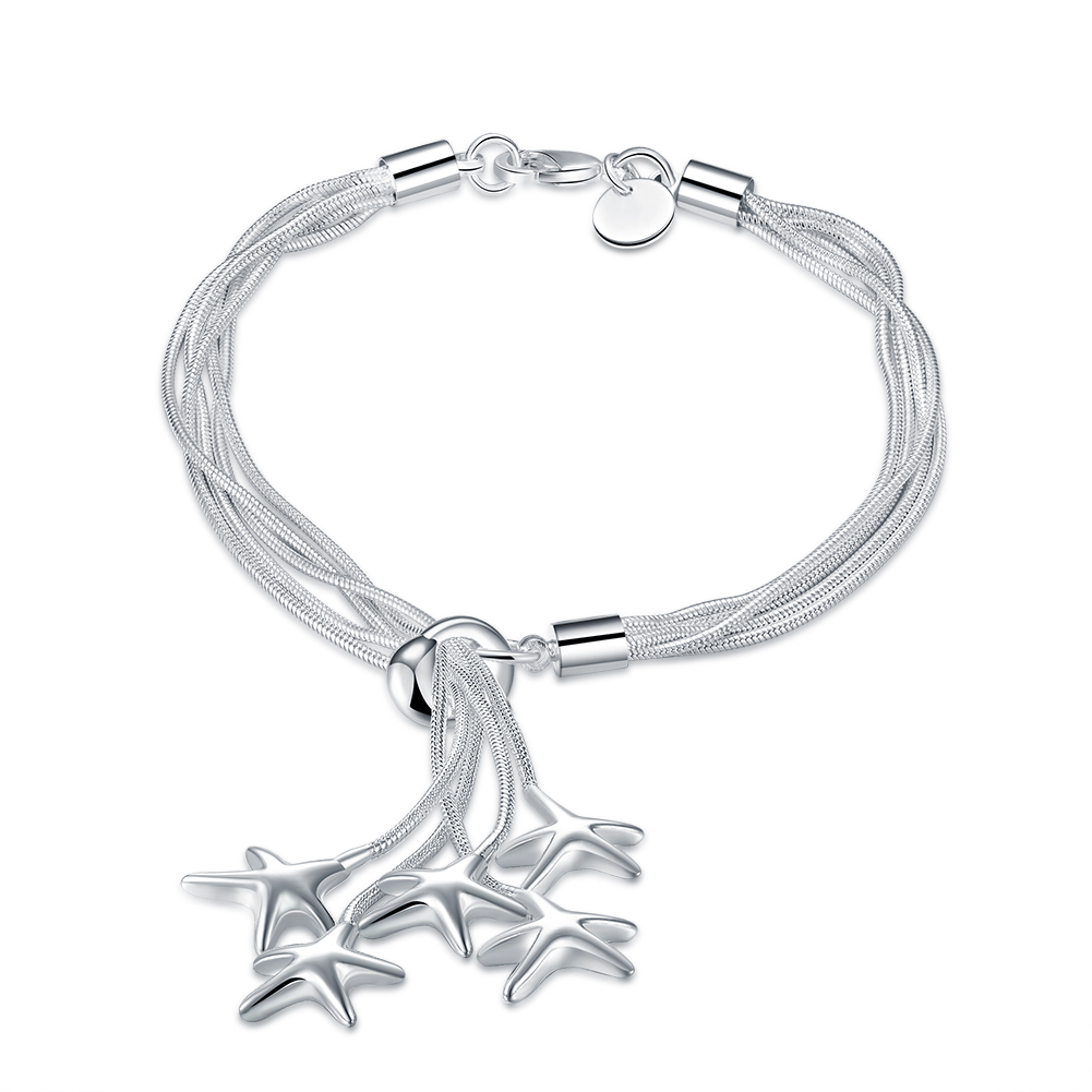 Hot sale best gift 925 silver Tai Chi hanging star bracelets DFMCH099, brand new fashion 925 sterling silver plated Chain link bracelets