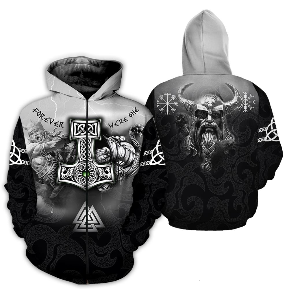 PLstar Cosmos 2019 New Fashion Men hoodies 3D All Over Printed Tattoo Viking Odin Hoodie Apparel Unisex Casual Hoody streetwear LY191205