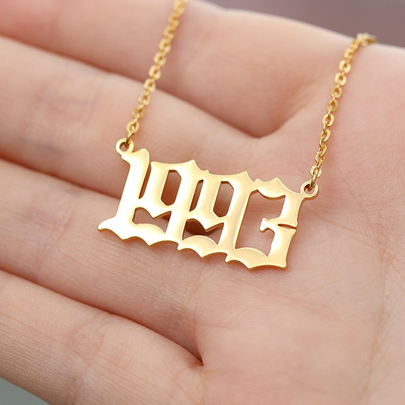 Stainless Steel Year Number Custom Necklaces Pendants For Women Men Gold Silver Long Chain Male Female Necklace Fashion Jewelry
Stainless Steel Year Number Custom Necklaces Pendants For Women Men Gold Silver Long Chain Male Female Necklace Fashion Jewelry