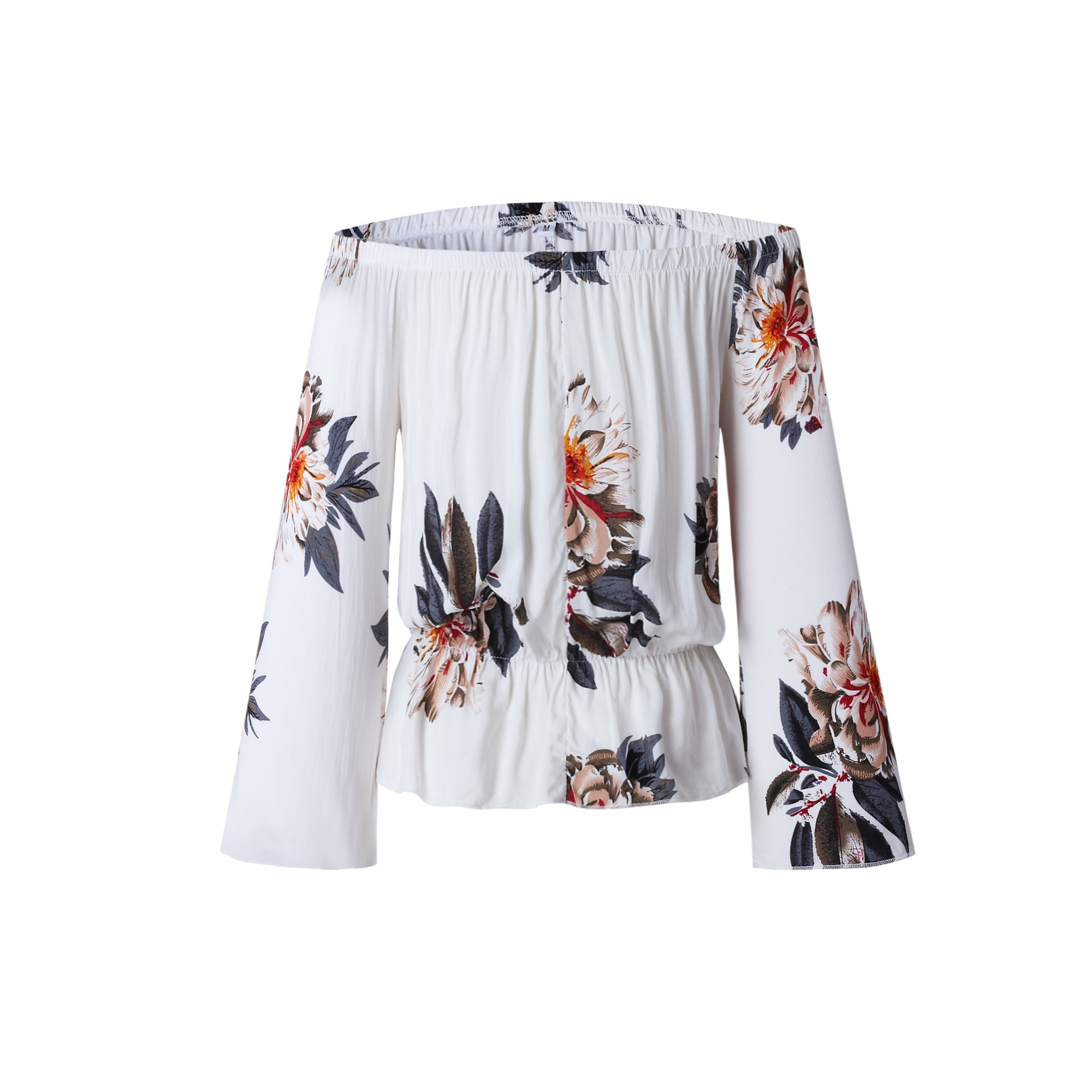 Fashion Blouse Women Summer Long Sleeve Off Shoulder Loose Shirt Casual Slim Blouse Shirt women clothes