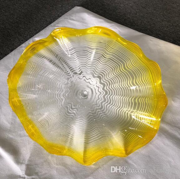 Hanging Wall Art Hand Crafts Decorative Platter LED Wall Sconce High-end 100% Hand Blown Murano Glass Plates for bedroom study living room