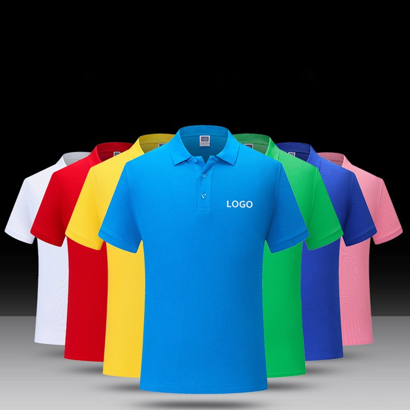 Unisex Teamwear Men's T-Shirts Casual Polo Tees Short Sleeve Women Slim Fit Solid Turn-down Collar Activities Blank Tees Group Plain Tee