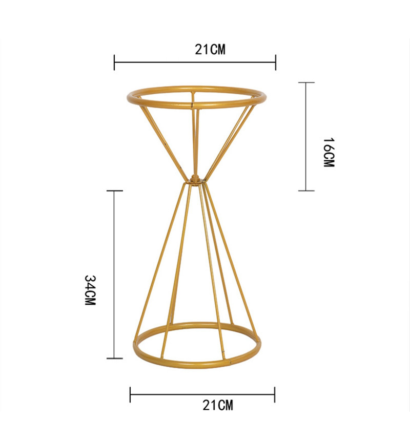 Hollow out Vases Gold/White Flower Stand Metal Road Lead Wedding Centerpiece Flowers Rack For Event Party Decoration 10PCS