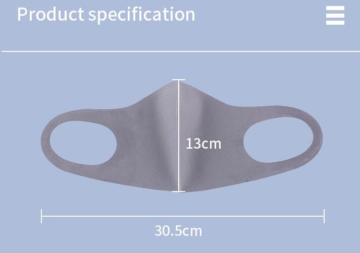 In Stock Anti Dust Face Mouth Cover PM2.5 Mask Respirator Dustproof Breathable Washable Reusable Ice Silk Cotton Masks Tools1