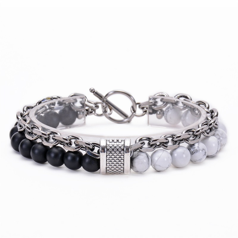Bracelet Men Link Chain Beaded Strands Stainless Steel Turquoise Lava Rock Tiger Eye Valentine's Day Silver Lover Bracelets
Bracelet Men Link Chain Beaded Strands Stainless Steel Turquoise Lava Rock Tiger Eye Valentine's Day Silver Lover Bracelets