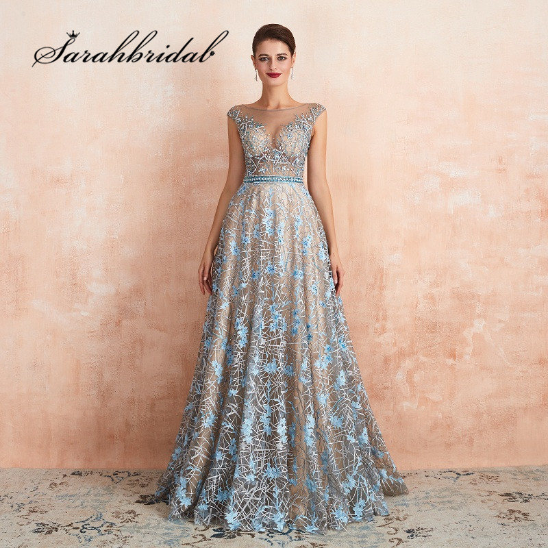 Romantic Blue Evening Dress 2019 Long Formal Dresses O-neck Illusion Beaded Embroidery Major Handmade Prom Party Gown CC67360, Champagne
Romantic Blue Evening Dress 2019 Long Formal Dresses O-neck Illusion Beaded Embroidery Major Handmade Prom Party Gown CC67360, Champagne
