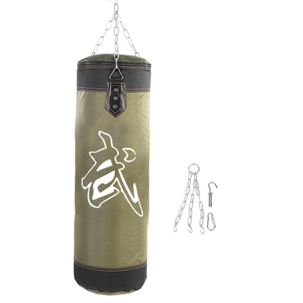 60cm 80cm 100cm 120cm Empty Boxing Sand Bag Hanging Kick Sandbag Boxing Training Fight Karate Sandbag Setwith Gloves Wrist Guard