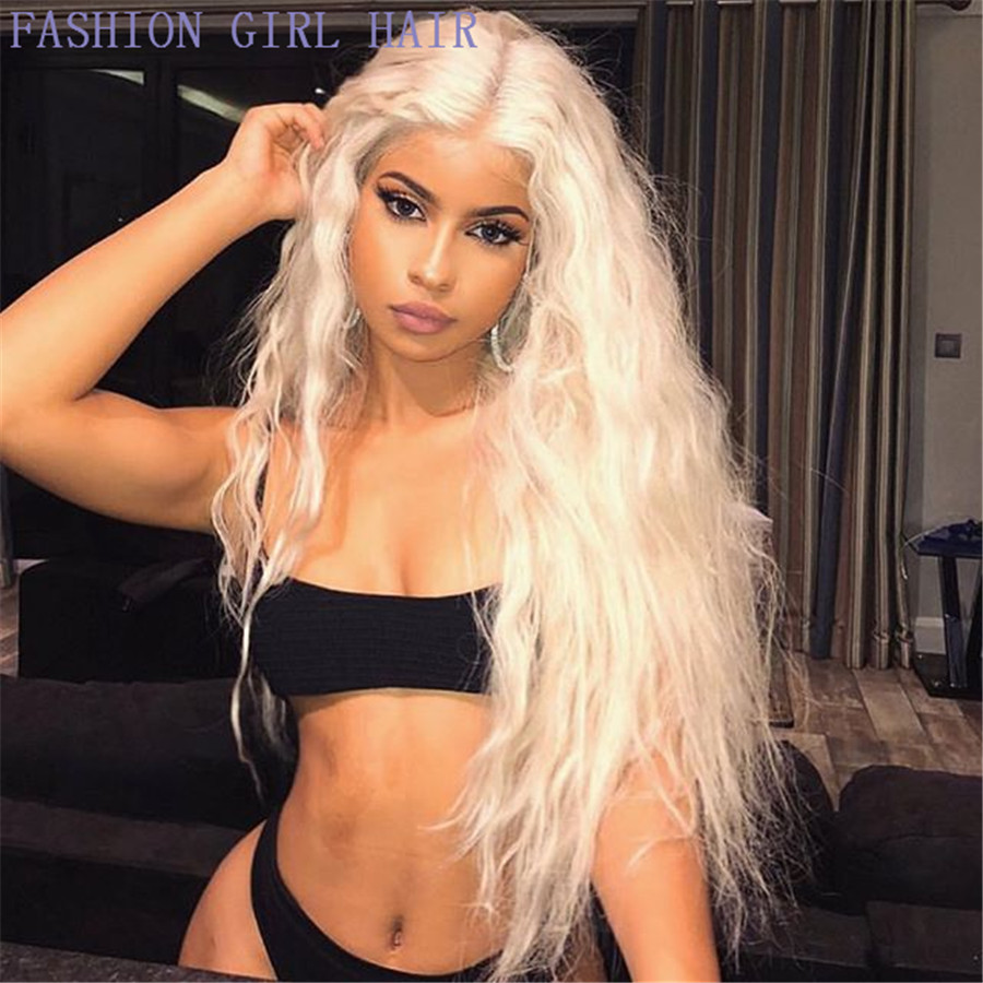 Sexy women 150 Density Lace Front Synthetic Wigs Brazilian Hair 13*4 Lace Pre-Plucked Blonde Hair Wigs With Baby Hair