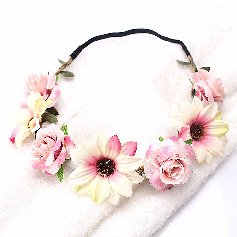 Bridal headband garland Simulation rose sun flower Garland Headband Headdress Hair Band Bridal Wedding accessories 1pcs, White
Bridal headband garland Simulation rose sun flower Garland Headband Headdress Hair Band Bridal Wedding accessories 1pcs, White