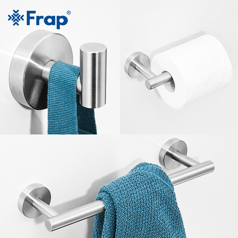 Frap Stainless Steel Silver Bathroom Hardware Set Towel Rack Toilet Paper Holder Towel Bar Hook Bathroom Accessories Y38124
Frap Stainless Steel Silver Bathroom Hardware Set Towel Rack Toilet Paper Holder Towel Bar Hook Bathroom Accessories Y38124
