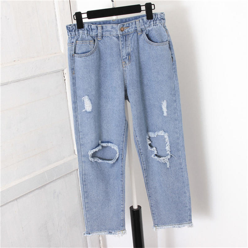 Vintage Hole Ripped Jeans For Women Loose High Waist Jeans Female Streetwear Large Size Mom Woman Denim Pants 5XL Q2595, Dark blue jeans
Vintage Hole Ripped Jeans For Women Loose High Waist Jeans Female Streetwear Large Size Mom Woman Denim Pants 5XL Q2595, Dark blue jeans