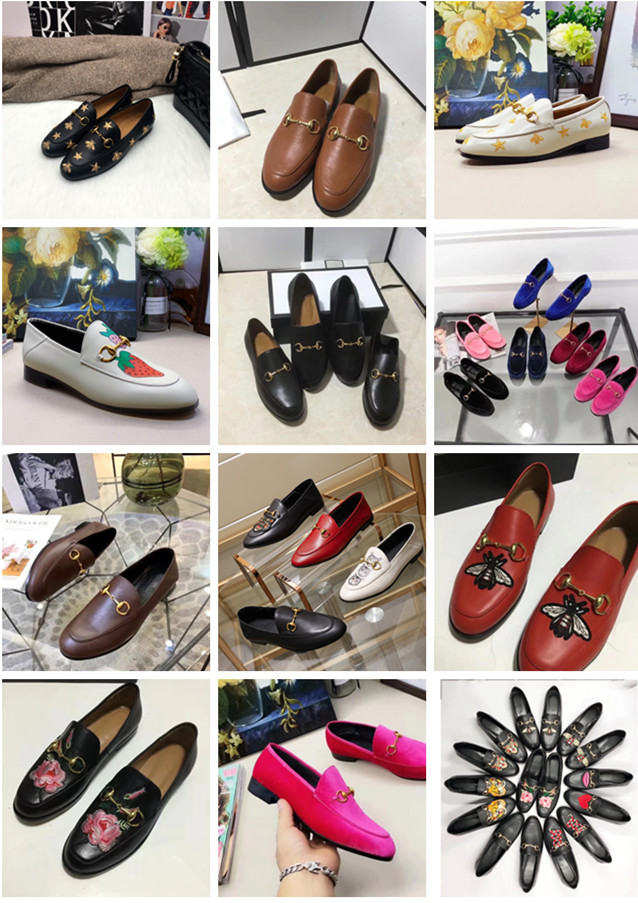 2019 New Designer loafers for men women leather velvet horsebit buckle embroidery tiger luxury fashion shoes mens womens size EUR34-45, Black leather with flower
2019 New Designer loafers for men women leather velvet horsebit buckle embroidery tiger luxury fashion shoes mens womens size EUR34-45, Black leather with flower