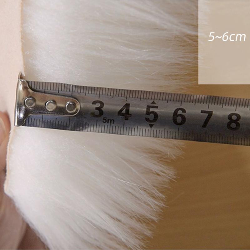 White Shaggy Silky Plush Carpet Faux Fur Rug Bedside Rugs Rectangle Soft Faux Sheepskin Fur Area Rugs for Bedroom Floor