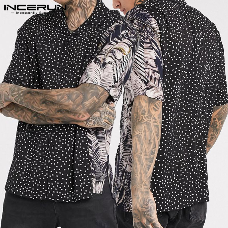 INCERUN 2020 Summer Men Casual Polka Dot Patchwork Shirt Lapel Short Sleeve Button Camisa Fashion Hawaiian Shirts Streetwear 5XL, Black
INCERUN 2020 Summer Men Casual Polka Dot Patchwork Shirt Lapel Short Sleeve Button Camisa Fashion Hawaiian Shirts Streetwear 5XL, Black