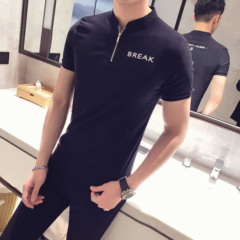 Camiseta Masculina Short Sleeved Slim Fit 2020 Mens Clothing Summer Man Zipper Personality Printing Korean Mens Shirt, Black
Camiseta Masculina Short Sleeved Slim Fit 2020 Mens Clothing Summer Man Zipper Personality Printing Korean Mens Shirt, Black
