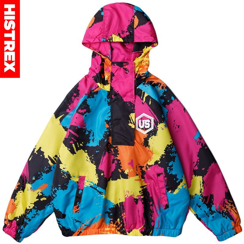 Men Hip Hop Streetwear Jacket Windbreaker Graffiti Ink Color Block Hoodie Jacket Coat Harajuku Retro Pullover Half Zipper, Black
Men Hip Hop Streetwear Jacket Windbreaker Graffiti Ink Color Block Hoodie Jacket Coat Harajuku Retro Pullover Half Zipper, Black