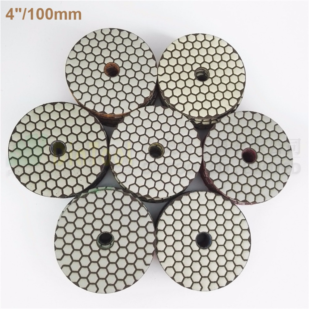 SHDIATOOL 10sets (7pcs/set) 4inches B Dry Diamond Polishing Pads 70pcs Dia100mm Resin Bond Diamond Flexible Sanding Disk
SHDIATOOL 10sets (7pcs/set) 4inches B Dry Diamond Polishing Pads 70pcs Dia100mm Resin Bond Diamond Flexible Sanding Disk