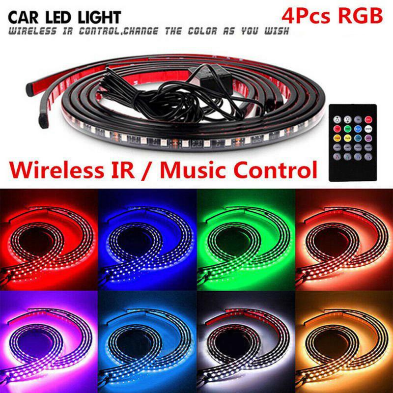 4pcs Multi-Color RGB 252 LED SMD Strip Under Car Tube Underglow Underbody System Auto Waterproof Neon Light Kit 120X90cm
4pcs Multi-Color RGB 252 LED SMD Strip Under Car Tube Underglow Underbody System Auto Waterproof Neon Light Kit 120X90cm