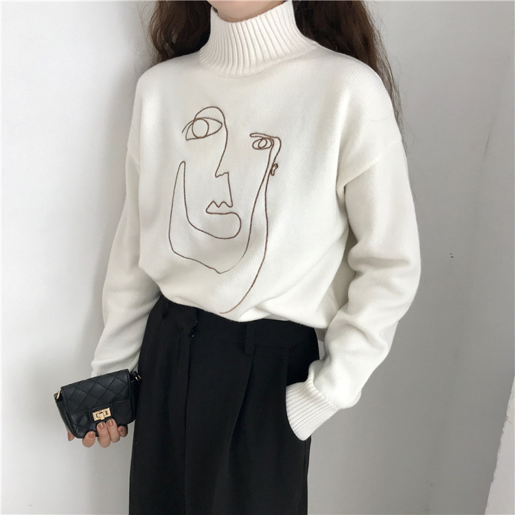 Geometric Face Winter Turtleneck Women Pullover Sweater Long Sleeve Loose Female Knitting Jumper Sweater Slim Ladies Sweater LY191217, B lu
Geometric Face Winter Turtleneck Women Pullover Sweater Long Sleeve Loose Female Knitting Jumper Sweater Slim Ladies Sweater LY191217, B lu