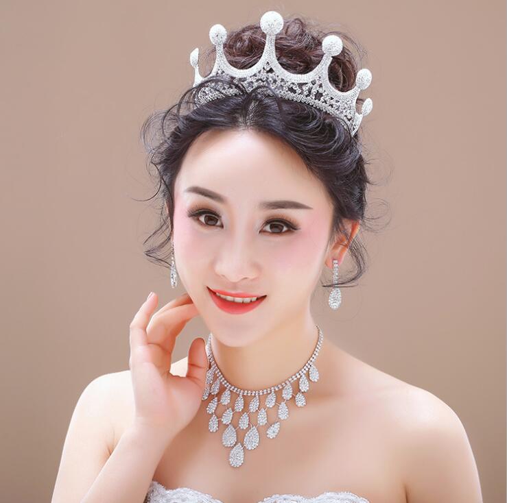 Bridal Jewelry Sets Wedding Bridal Jewelry bride accessories set for Wedding decorations necklace earrings and a crown