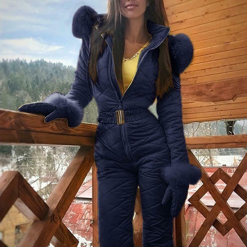 Women Winter Warm Snowsuit Outdoor Sports Pants Ski Suit Waterproof Jumpsuit Fashion Overalls For Women Macacao Feminino