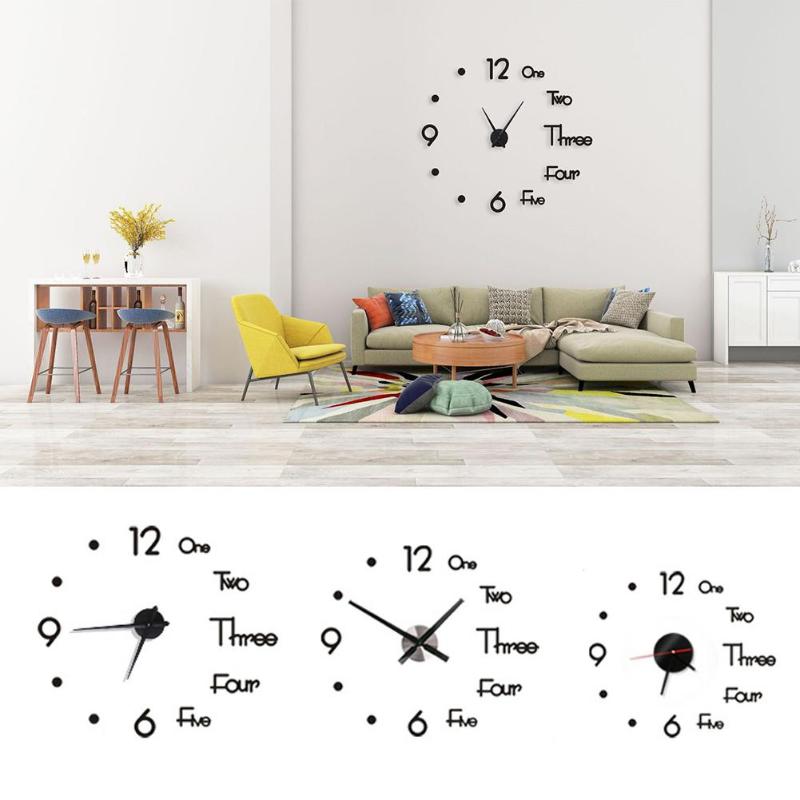 New 3D DIY Large Wall Clock Modern Design Wall Sticker Clock Silent Home Decor Living Room Acrylic Mirror Nordic
New 3D DIY Large Wall Clock Modern Design Wall Sticker Clock Silent Home Decor Living Room Acrylic Mirror Nordic