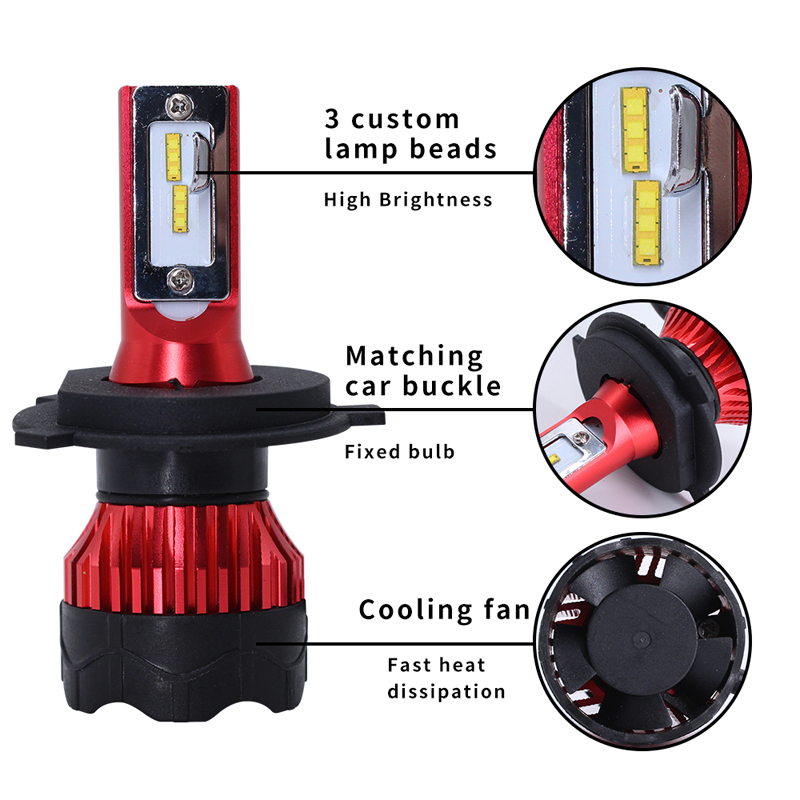 K5 Car Headlights High Brightness 12000LM 55W H7/H11/H8/HB4/HB3 Automotive LEDs - 6000K Daytime Running Lights
