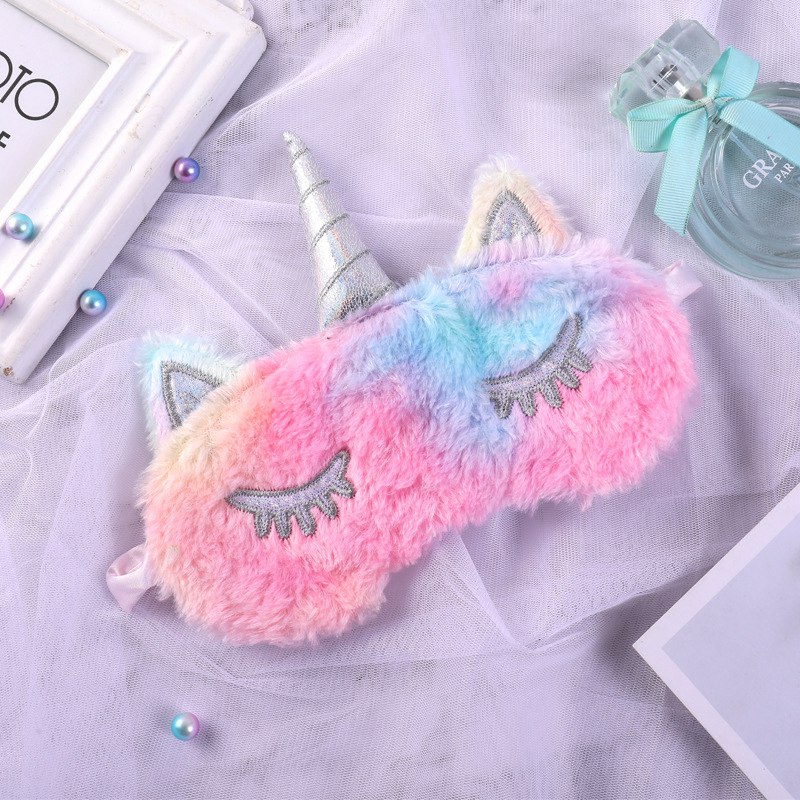 Unicorn Sleep Mask Cartoon Plush Eyes Mask Shading Soft Travel Rest Sleep Masks For Men Women Antifaz Para Dormir De Unicornio Schlafmaske Mit Einhorn