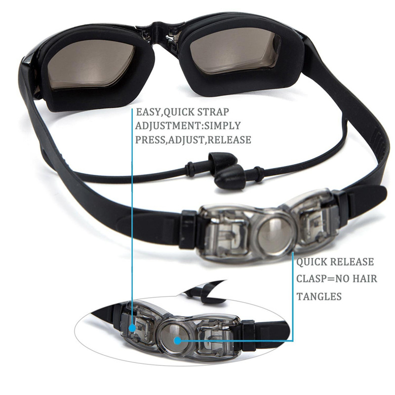 Goggles Swimming Goggles Women Men Waterproof anti-fog UV Protection Surfing Swimming Goggles Professional Swim Glasses Swim Caps Earplugs Nose Clip