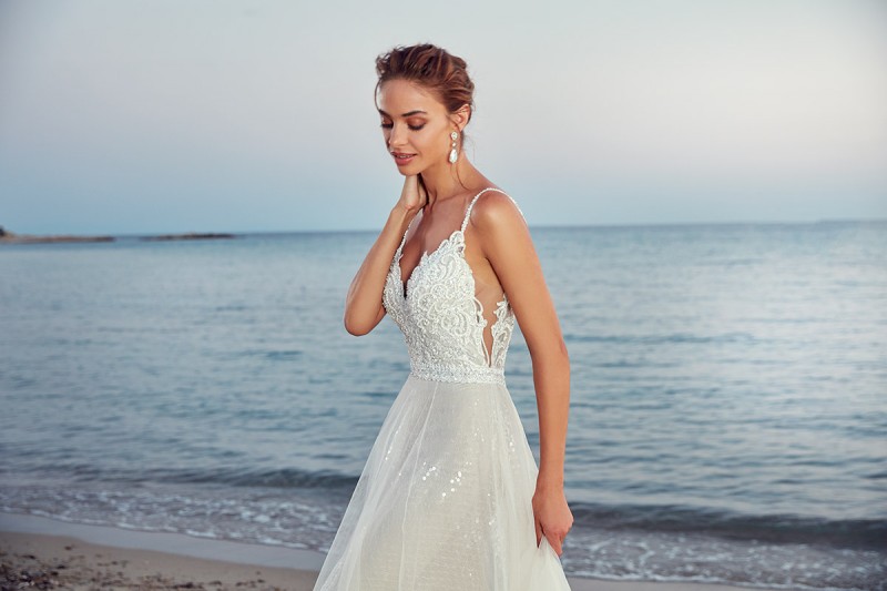 Eddy k 2019 Wedding Dresses Spaghetti Backless Lace Bridal Gowns vestido de novia Sweep Train A Line Wedding Dress Cheap