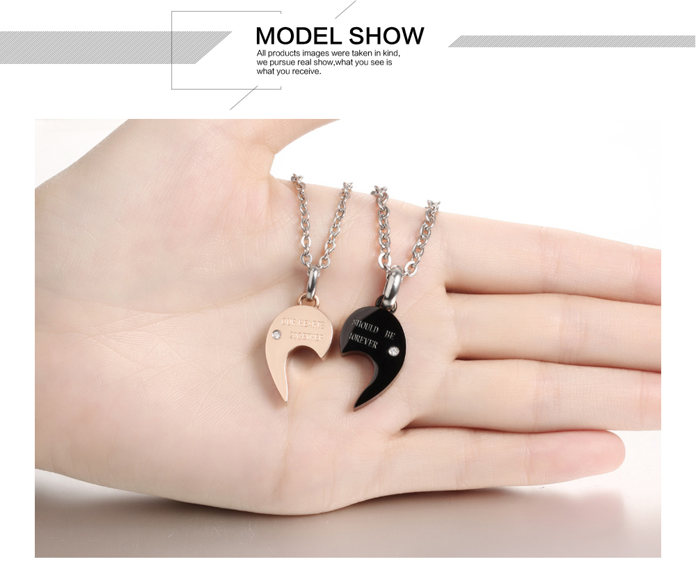 Couple Necklace Heart Shape Love Puzzle 316L Stainless Steel Pendant Necklaces For Lovers Valentine's Day Gift