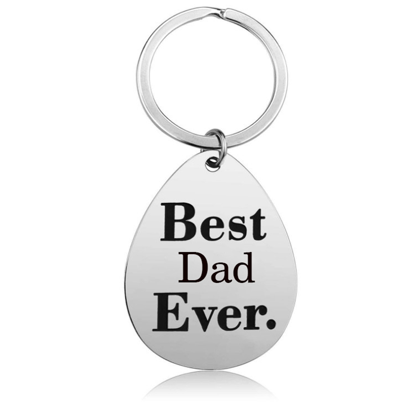 12pcs/Lot Best Farter Ever Oops I Mean Father Dad Mother Keychain Stainless Steel Keyring Heart Family Jewelry Daddy Key Chain Fathers Gifts