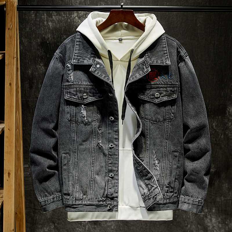 2020 Denim Jacket Men Embroidery Motorcyle Basic Coat Streetwear Hip Hop Bomber Jacket Cowboy Men's Jean Chaqueta Hombre, Gray
2020 Denim Jacket Men Embroidery Motorcyle Basic Coat Streetwear Hip Hop Bomber Jacket Cowboy Men's Jean Chaqueta Hombre, Gray