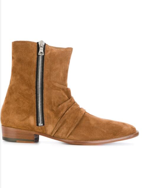 Hot Sale-Men Chelse Boots Cow Suede Zipper Biker Wyatt Martin Boots Western Shoes Big Size Euro 46
