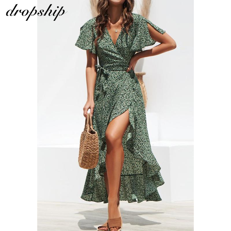 Dropship Women Summer Maxi Dress Floral Long Boho Beach Ladies Dresses Ruffles Sundress Holiday Wrap Dress Robe Femme Vestido, Green
Dropship Women Summer Maxi Dress Floral Long Boho Beach Ladies Dresses Ruffles Sundress Holiday Wrap Dress Robe Femme Vestido, Green