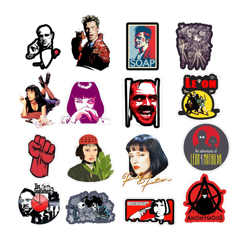 50pcs/Set Classic Cool Movies Characters Stickers Waterproof for Skateboard Suitcase Luggage Guitar Laptop Graffiti Stickers Motorcycle Toy