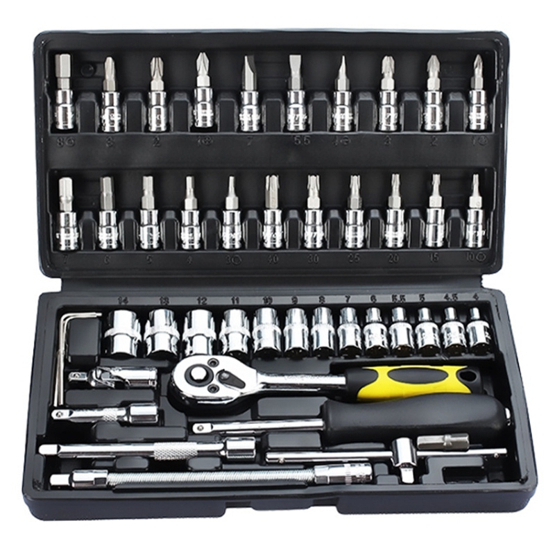 46Pcs/Set Professional Wrench Socket Set Hardware Car Boat Motorcycle Repairing Tools Kit Multi Tool Hand Tools Car-Styling
46Pcs/Set Professional Wrench Socket Set Hardware Car Boat Motorcycle Repairing Tools Kit Multi Tool Hand Tools Car-Styling